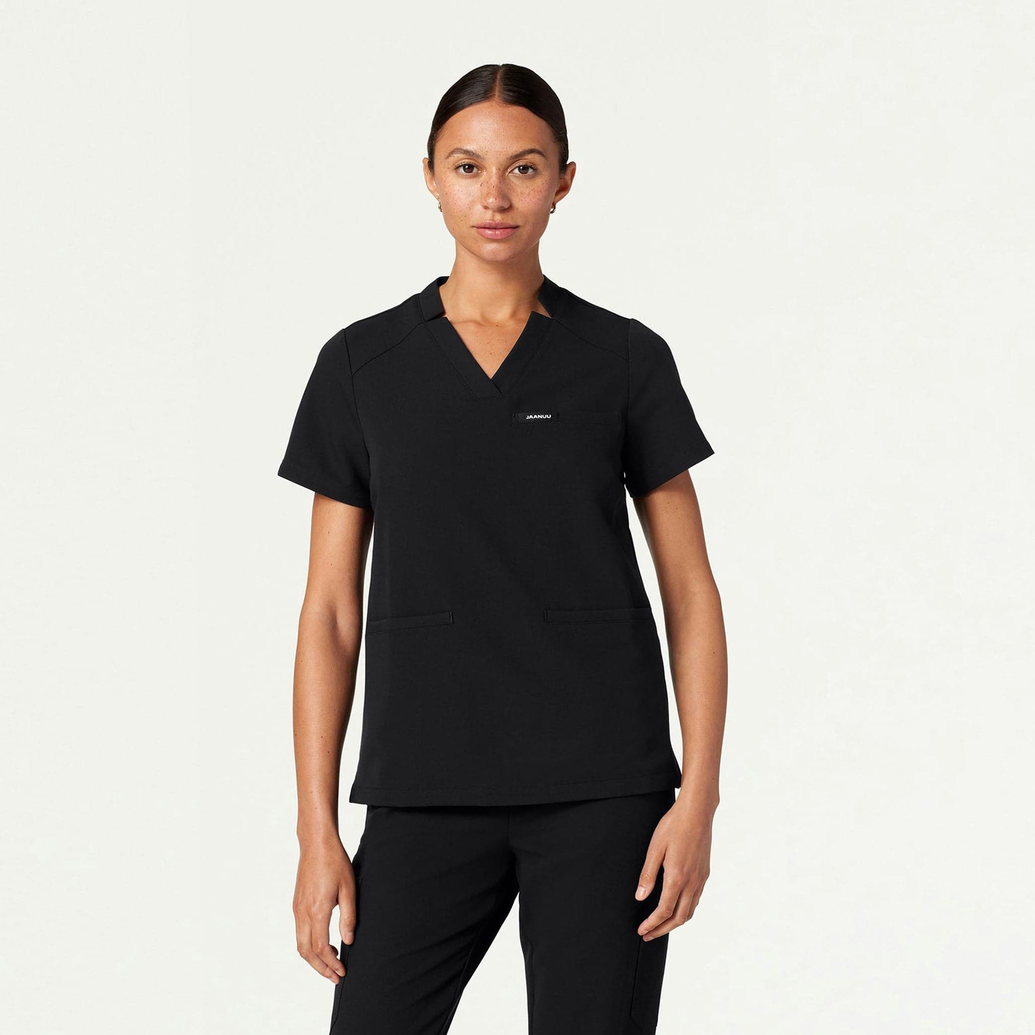 Helia Notched V-Neck Scrub Top