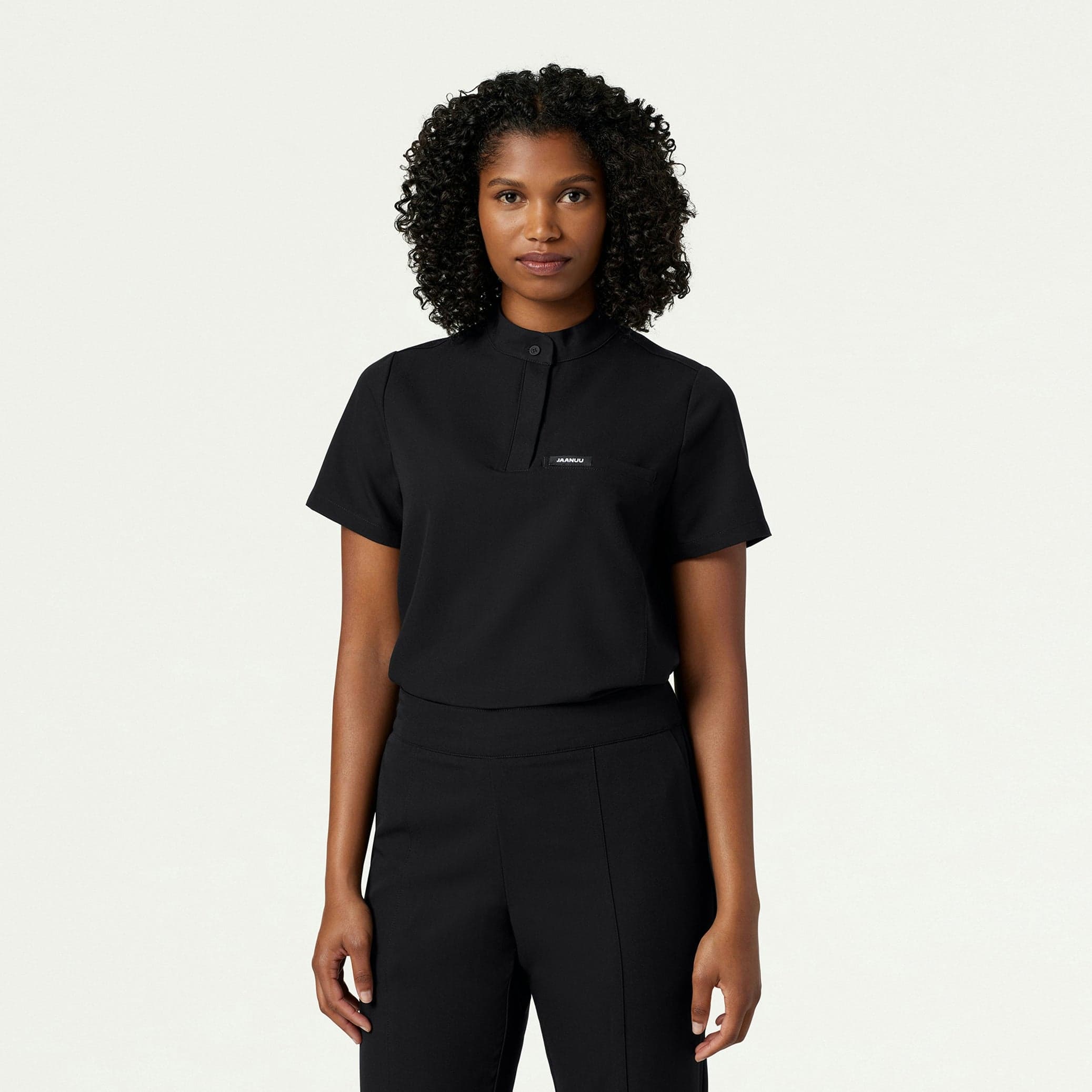 Savi Tuck-In Stand-Collar Scrub Top